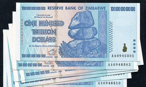 400.000 đồng mua được 100.000 tỷ đôla Zimbabwe